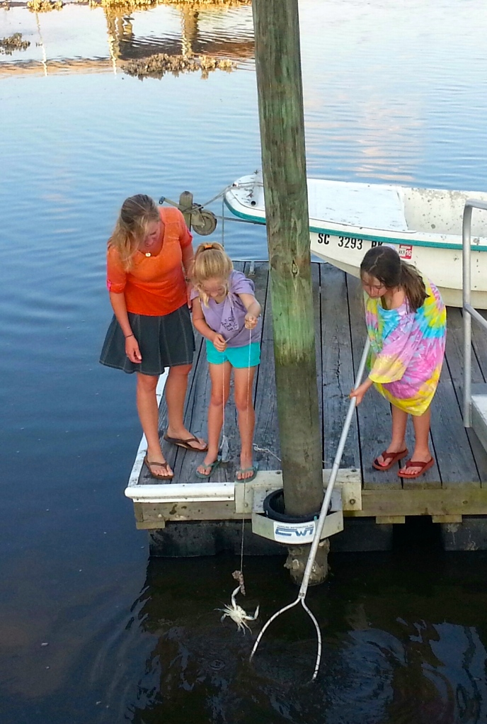 Jennifer crabbing with the girls...