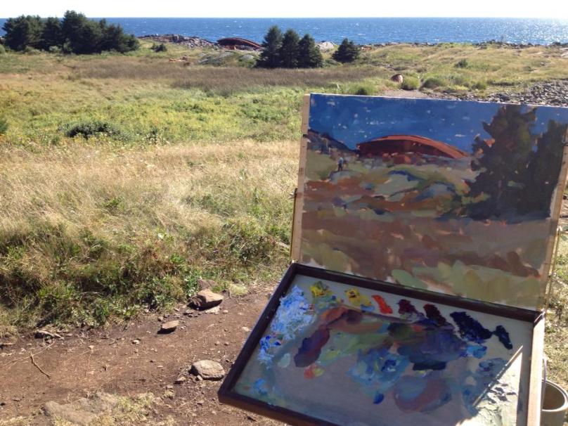 Monhegan painting by Shannon