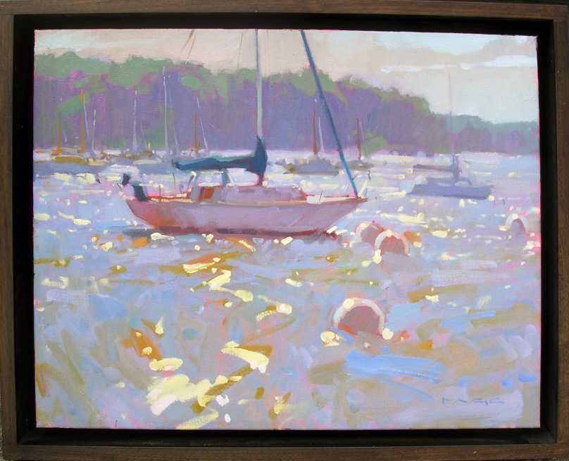 Sunlit Water Colin Page, Anglin Smith Fine Art oil on linen, 18x23 framed retail price $2,000 starting bid $670